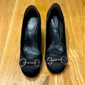Coach Black Wedges with Silver Accents